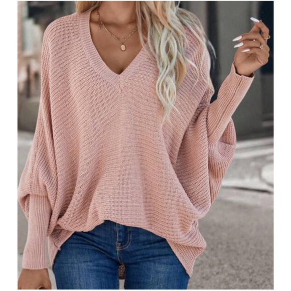 Cozy Hot Pink Batwing Sleeve Sweater Top - Picture 4 of 6
